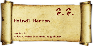 Heindl Herman névjegykártya